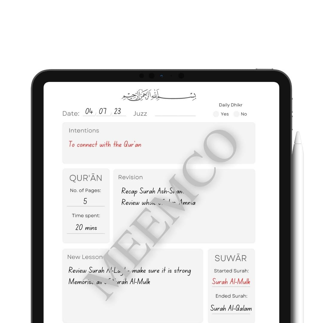 DIGITAL Hifdh Planner